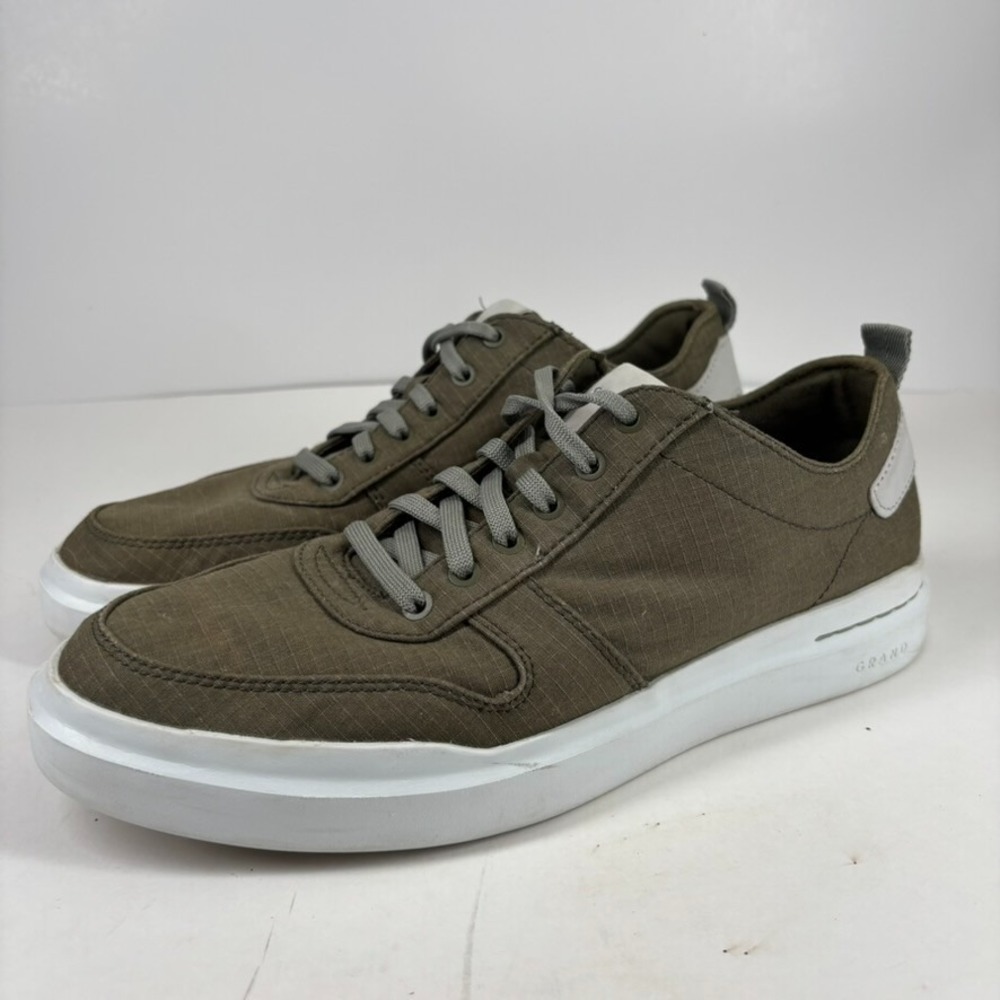 Cole Haan GrandPrø Rally Men's 9.5 Dusty Olive/White Canvas Court Sneaker C35002